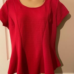 Red peplum top